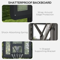 Soozier 7.7-10ft Basketball Hoop, Freestanding Basketball System with 43'' Shatterproof Backboard and Wheels(m-9)