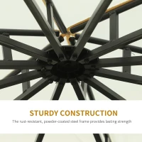 Outsunny 11.5' Patio Gazebo, Outdoor Gazebo Canopy Shelter with Curtains, Romantic Round Double Roof, Solid Steel Frame for Garden, Lawn, Backyard and Deck, Cream White(m-7)