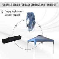 Outsunny 10'x10' Pop Up Canopy, Easy Set Up Party Tent with 2 Tier Vented Roof and Carrying Bag for Outdoor, Garden, Camping, Blue(m-5)