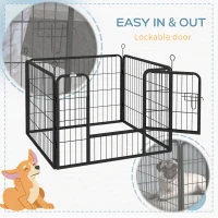 PawHut Metal Pet Playpen with Gate Indoor Outdoor for Small Animal(m-7)