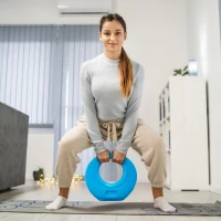 Soozier 22lbs Kettlebell, Kettle Bell with Wide Handle for Home Gym Weight Lifting and Strength Training, Light Blue(m-7)