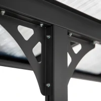 Outsunny 14.5' x 10' Aluminum Polycarbonate Pergola with UV Blocking for Outdoor Wall-Mounted Use, Family Shade, Gray(m-8)