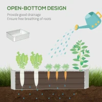 Outsunny Galvanized Raised Garden Bed, 4' x 3' x 1' Outdoor Metal Planter Box, Raised Bed for Growing Flowers and Herbs(m-6)