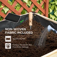 Outsunny Raised Garden Bed, Elevated Planter Box, 47"x24"x29" with Legs, Metal Frame, Wooden Planter Pot for Backyard, Patio to Grow Vegetables, Herbs, and Flowers, Natural(m-5)