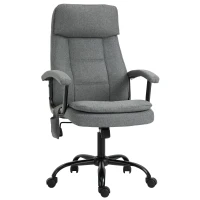 Vinsetto Executive Massage Office Chair with 2-Point Lumbar Massage, USB Power, Adjustable Height, Padded Headrest, Armrest, Grey(m-11)