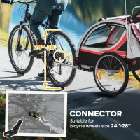 Aosom 2-in-1 Walk/Ride Child Baby Bike Trailer for Kids 2 Seater, High-Visibility Bike Stroller for Toddler Wagon, Weather-Strong Double Bicycle Trailer Accessory for Kids, Red(m-7)