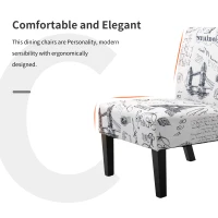 HOMCOM Comfortable Stable Modern Dining Chair In Hand-Painted Style for Dining Room and Bedroom(m-5)