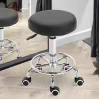 Vinsetto Adjustable Swivel Salon Stool Hydraulic PU Barber Rolling Massage Tattoo Chair Bar Beauty SPA Seat Black(m-1)