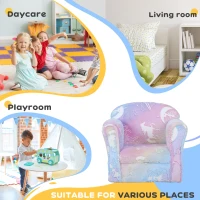 Qaba Toddler Chair with Luminous Fairy Design, Wooden Frame, for 18-36 Months, Multicolour(m-6)