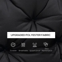 Outsunny Porch Swing Cushion Garden Bench Cushion with Backrest, Non-Slip 3-Seater Soft Pad, Swing Chair Mat Replacement for Indoor and Outdoor, 59.1" x 38.6", Black(m-4)