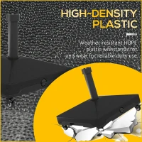 Outsunny Umbrella Base with Wheels, Fillable Base Holder with Steel Pole, Parasol Stand for Patio, Outdoor, Backyard, Black(m-6)