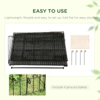 PawHut Metal Chicken Coop, 87" x 41" x 41" Chicken Run Pen for Yard with Cover, Portable Catio Poultry Cage Indoor Outdoor Backyard, Cat Cage for Rabbit, Duck, Hen, Small Animal, Chinchillas, Beige(m-7)