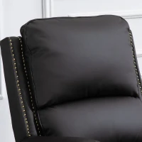 HOMCOM Manual Recliner Chair PU Leather Office Home Theater Single Sofa with Arm, Footrest, Nailhead Trim Padded Seat, 360° Swivel and Rocking Function for Living Room Bedroom Brown(m-8)