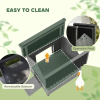 PawHut Duck Coop, Wooden Duck House with Openable Roof & Double Doors, Light Gray(m-4)