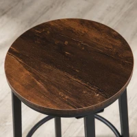 HOMCOM 5-Piece Bar Table and Chairs Set, Space Saving Dining Table with 4 Stools for Pub & Kitchen, Dark Brown(m-9)