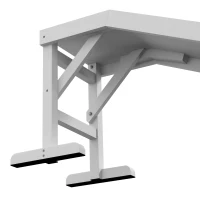 PawHut Pet Ramp Bed Steps for Dogs Cats Non-slip Carpet Top Platform Pine Wood 59"L x 16"W x 20"H White(m-10)