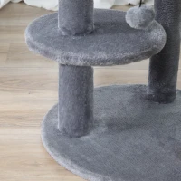 PawHut 41" Cat Tree Tower with Condo, Scratching Posts and Hanging Ball, Grey(m-10)