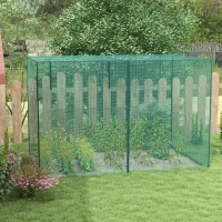Outsunny 10 x 6.5ft Crop Cages for Garden, Plant Protectors from Animals with Two Zippered Doors and Storage Bag, Green(m-10)