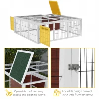 PawHut 64" Wooden Outdoor Rabbit Hutch Playpen Tortoise House Habitat with Run and Enclosed Cover(m-5)