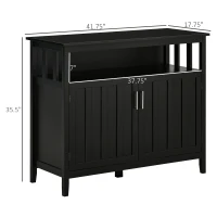 HOMCOM Sideboard Buffet Cabinet, Coffee Bar Cabinet with 2 Doors and Adjustable Shelves, Console Table for Kitchen Entryway Living Room, Black(m-3)