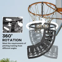 Soozier Basketball Hoop Ball Returner, Height Adjustable Basketball Rebounder with 360° Rotatable Return Chute, Black(m-6)