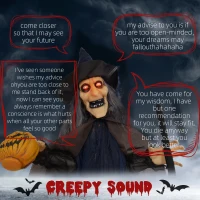 HOMCOM 6.2' Life Size Decoration Animatronic Witch w/ Broomstick Outdoor Halloween, Sound & Motion Activated w/ Light Up Eyes(m-4)