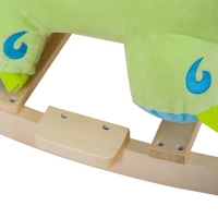 Qaba Kids Plush Ride-On Rocking Horse Toy Dinosaur Ride on Rocker Green with Realistic Sounds(m-8)