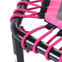 Soozier 48" Adult Hexagon Rebounder Trampoline Fitness Bungee Jumping Cardio Trainer Outdoor Bouncer Jumper Adjustable Bar Pink(m-7)