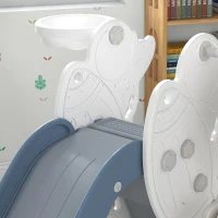 Qaba 3 in 1 Toddler Slides for Kids with Basketball Hoop, Baby Slide and Swing Set Indoor Playground, Space Theme(m-10)
