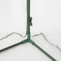 Outsunny 5' x 4' x 7' Lean-to Greenhouse, Walk-in Wall Mounted Hot House & Plant Nursery with 2 Zippered Roll Up Doors, Sloping PVC Cover, Green and Clear(m-8)