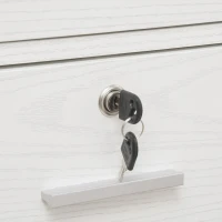 Vinsetto Lateral Filing Cabinet with Wheels, Locking File Cabinet, Mobile Printer Stand with Open Shelves and Drawers for A4 Size Documents, White(m-10)