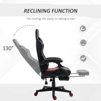 Vinsetto Racing Gaming Chair Diamond PU Leather Office Gamer Chair High Back Swivel Recliner with Footrest, Lumbar Support, Adjustable Height, Black(m-5)