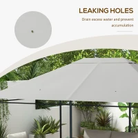 Outsunny 10' x 13' Gazebo Replacement Canopy Cover, Gazebo Roof Replacement (TOP COVER ONLY), Light Grey(m-7)