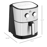 HOMCOM Air Fryer, 1700W 6.9 Quart Air Fryer Oven with 360° Air Circulation, Adjustable Temperature, Timer and Nonstick Basket for Oil Less or Low Fat Cooking(m-3)