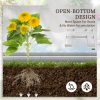 Outsunny Steel Raised Garden Bed, Set of 5 Large Box Planters for Outdoor Plants Vegetables Flowers Herbs, 8x8x1ft, Silver(m-5)