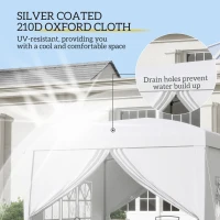 Outsunny 9.7' x 9.7' Outdoor Pop Up Party Tent Wedding Gazebo Canopy with Carrying Bag (White)(m-5)