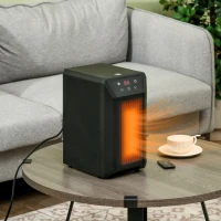 HOMCOM Electric Space Heater for Indoor Use, 1500W Fast Heating Portable Electric Heater with Infrared Quartz Heat Element, Thermostat, 3 Modes, Remote, 12h Timer(m-10)
