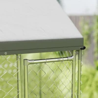 PawHut Heavy Duty Galvanized Steel Outdoor Dog Kennel with Waterproof Roof, Safety Lockable Latch System, 9.2' x 7.5' x 7.2'(m-10)