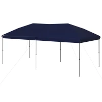 Outsunny 10' x 19' Pop Up Canopy with Easy Up Steel Frame, 3-Level Height Adjustable Event Party Tent with Carrying Bag(m-1)
