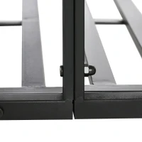 Outsunny 6FT Steel Garden Bridge with Safety Siderails, Decorative Arc Landscaping Bridge for Backyard Creek Stream Pond, Black(m-9)