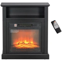HOMCOM 27" Freestanding Electric Fireplace with Mantel, 1400W Replaceable Fireplace Insert Heater with Timer, Black(m-1)