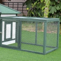 PawHut 77" Chicken Coop Hen House Rabbit Hutch Poultry Cage Pen Outdoor Backyard with Nesting Box Run Green(m-9)