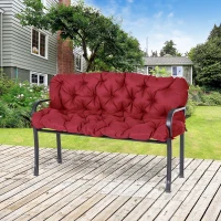 Outsunny 3 Seater Outdoor Swing Cushions with Backrest, Replacement Cushions for Patio Furniture, Wine Red(m-8)