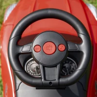 Aosom Kids Ride On Push Car, Foot-to-Floor Walking Sliding Toy Car for Toddler with Working Horn, Music, Headlights and Storage, Red(m-9)