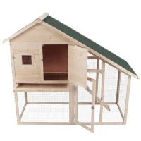 PawHut 55" L 2-Tier Wooden Rabbit Hutch Bunny Cage(m-11)