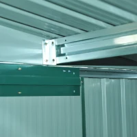 Outsunny 8.5' x 6.8' x 5.8' Practical Backyard Garden Storage Tool Shed Double Sliding Door 4 Ventilation Slots, Green(m-11)