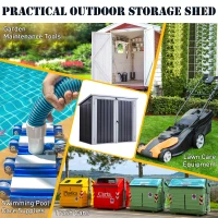 Outsunny 5ft x 3ft Outdoor Garbage Bin Storage Shed with Lockable Doors and Lid, Outside Storage Shed for Trash Can, Black(m-7)