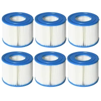 Outsunny 6 Pack Pump Filter Cartridges Replacement for Spa Pools and Hot Tub, Inflatable Swimming Pool Cleaning(m-11)