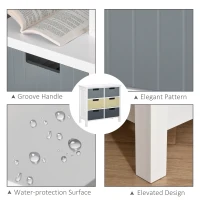 HOMCOM 6 Drawer Dresser, Chest of Drawers with Table Top, Clothes Closet for Living Room, Multi-Color(m-4)