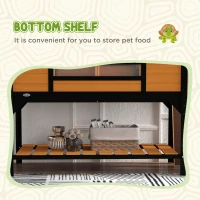 PawHut Tortoise Enclosure Tortoise House with Adjustable Lamp Holder Storage Shelf, Dual Main Houses, Openable Lid, Yellow(m-7)
